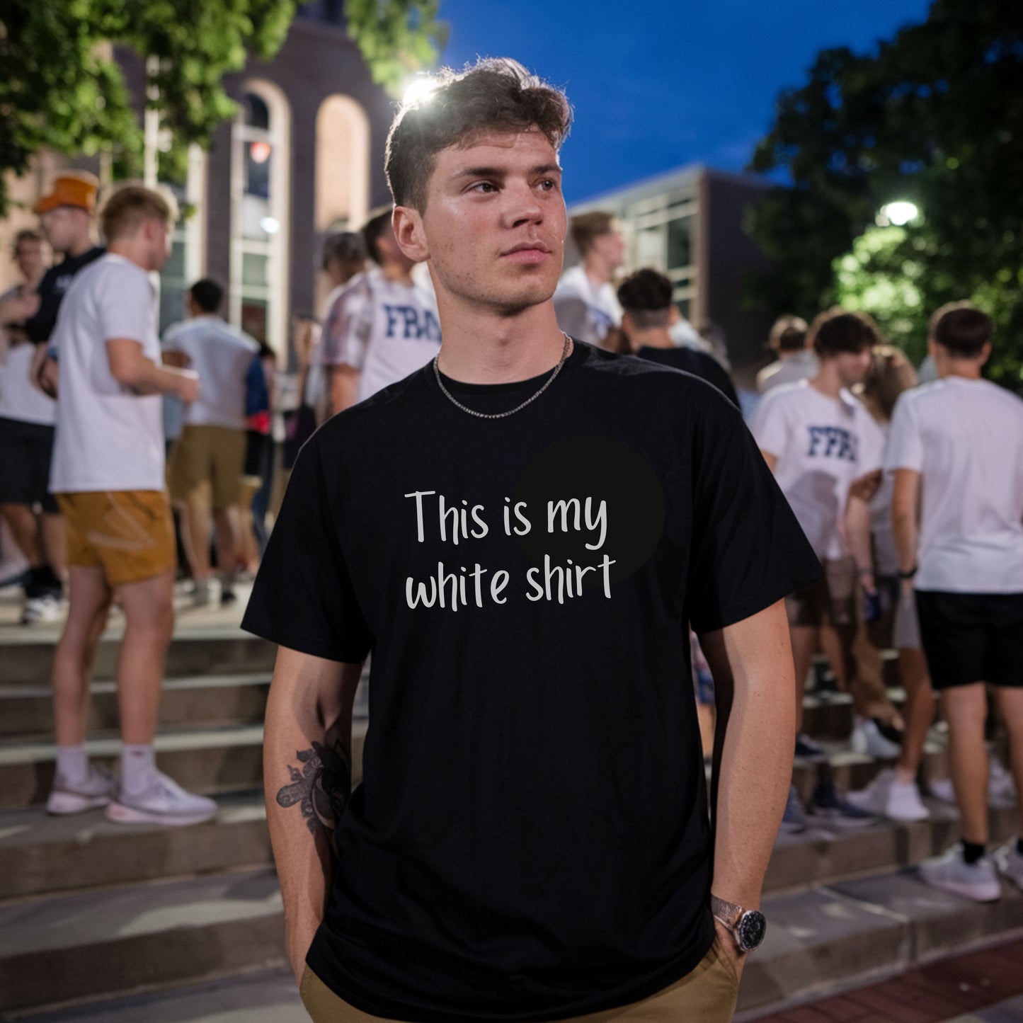 This is my white shirt graphic tee - White Lie Party T-shirt